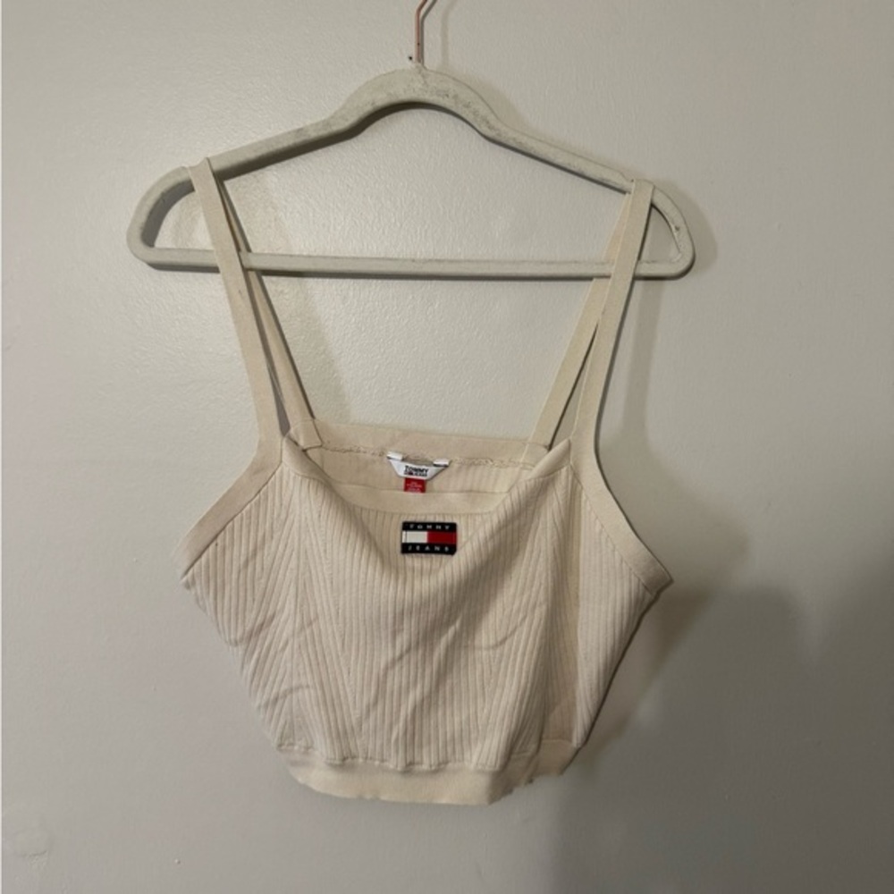 Tommy Hilfiger Women's Beige Ribbed Tank Top